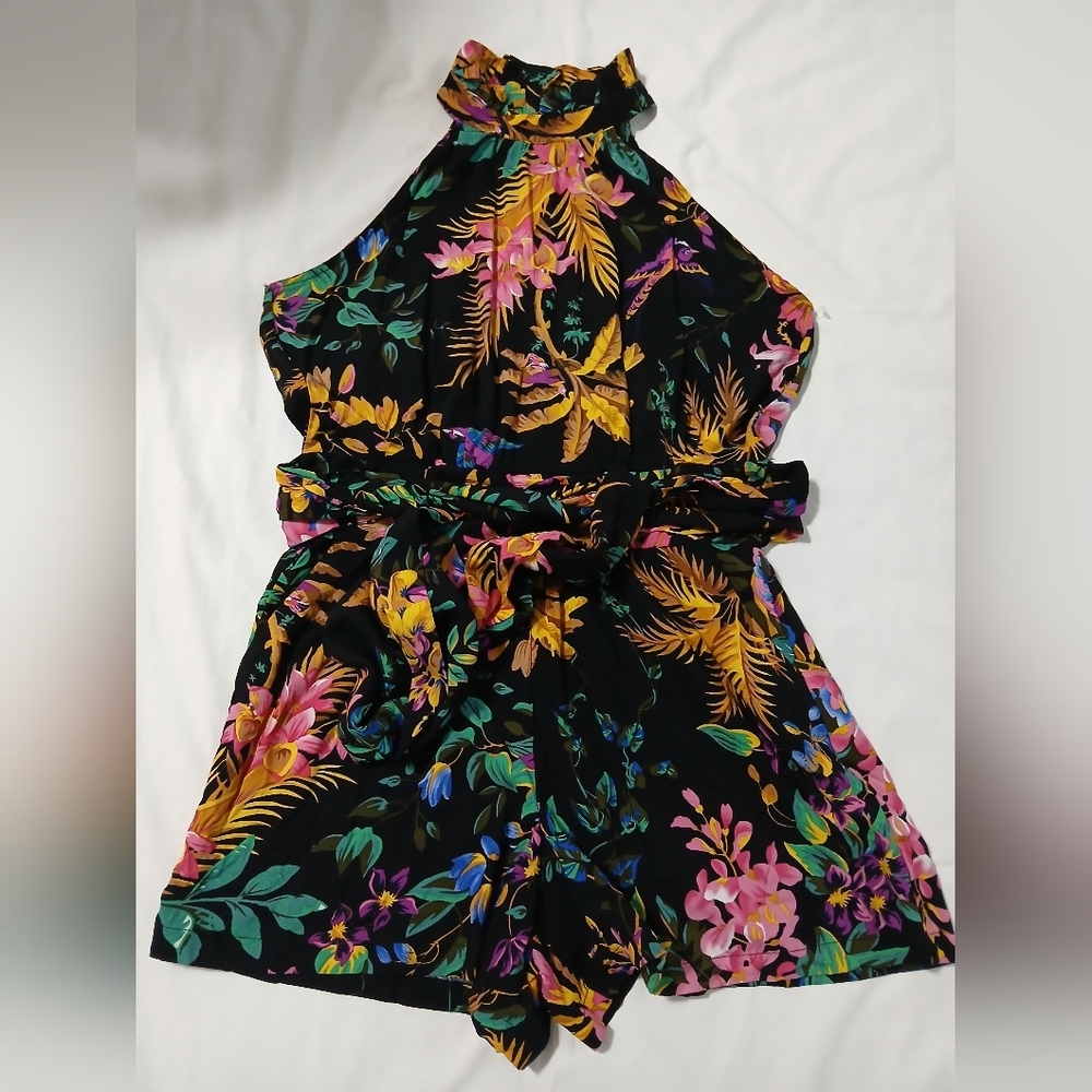 RACHEL Rachel Roy Floral Halter Neck Romper - Picture 2 of 16